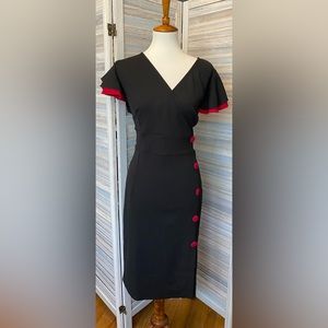 NWT Vintage Inspired Red and Black Wiggle Dress